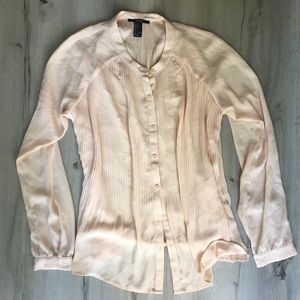 Forever 21 Sheer Blush Button Up Blouse